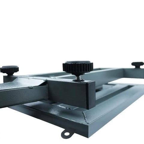 Heavy Duty Digital Platform Scale With Bulletproof Construction And No Sweat Weight Tracking showing robust frame and adjustable knobs.
