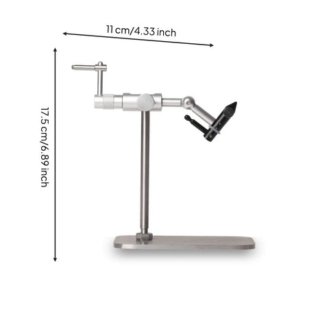 Top Notch Fly Tying Vise With Adjustable Head For Precise Hook Holding Compact Desktop Metal Vise With Scale Rugged Bench Tool For Fly Tiers Smooth Rotation And Firm Grip For Busy Fly Fishing Sessions, 17.5 cm base