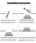 Installation instructions for 9 Pack Badass Bright Recessed LED Downlights With Aluminum Square Baffle Trim and Adjustable COB Gimbal Spotlight.