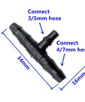 Leakproof Hose Fittings Kit 2000 Pcs Barbed Tee Connectors 3 To 5 Mm And 4 To 7 Mm Three Way Hose Splitters For Garden Watering And Irrigation Easy To Install Quick Connect System black plastic tee connector for 3/5mm and 4/7mm hose, 34mm x 16mm