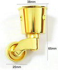 Heavy Duty Solid Brass Round Cup Casters 38Mm Vintage Swivel Furniture Wheels With Mute Bearing Rollers, side view showing dimensions.