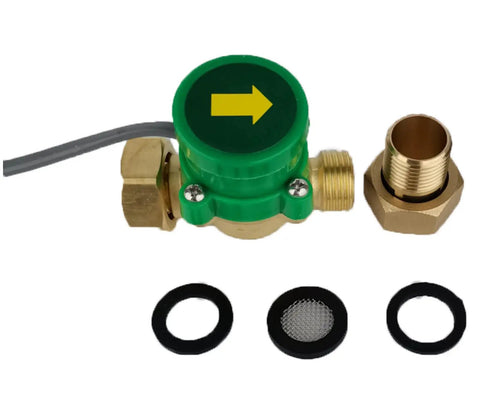 Automatic Water Pressure Booster Pump For Home Use 90W 115V 316GPH Flow Switch with brass fittings and seals shown.