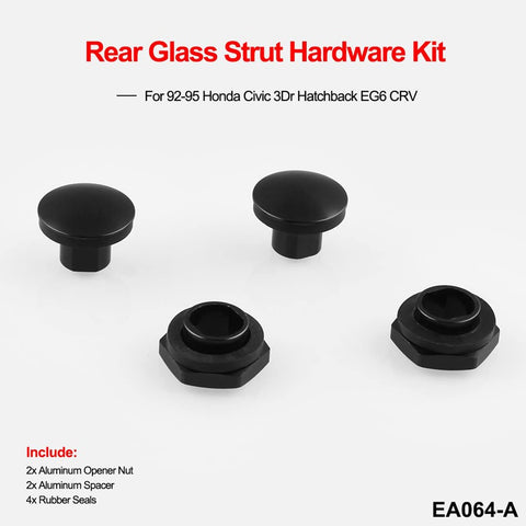 Rear Windshield Strut Hardware Repair Kit For 92-95 Honda Civic 3-Door Hatchback And 97-01 Honda CR-V CNC Aluminum Construction