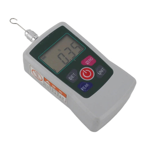 Knockout Precision Digital Force Gauge Featuring Rock Solid Built In Sensor Handheld Push Pull Meter 0.3N display for lab tasks.