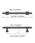 Dimensions of Heavy Duty Matte Black 5 Inch Cabinet Handles For Kitchen Drawers And Cupboards 10 Pack, showing length and spacing.