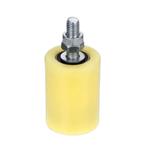 Top Notch Four Piece Nylon Track Wheels And Sliding Gate Rollers For Heavy Duty Yard Doors Smooth Rolling Guide Pulleys Built Tough threaded stem bearing yellow nylon roller