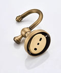 Robust Antique Brass Wall Mounted Coat Hook Single Rustic Hat Rack Fits Kitchen Entryway Or Bathroom Elegant Purse Hanger Rock Solid For Tight Spaces Daily, close-up view showing details.