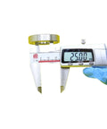 Pro Grade Genuine Premium Double Seal 6905Rs Hybrid Ceramic Bearing 25X42X9mm measured at 25mm using calipers.
