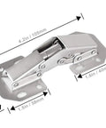 Heavy Duty Eight Pack Hidden Hinges For Frameless Cabinets Self Closing Concealed Door Hardware image showing size dimensions and design detail.