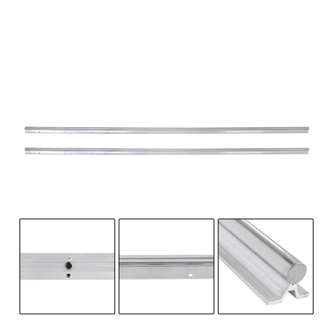 Pair Of Sbr20UU Linear Guide Rails, 2200Mm Long, Heavy Duty Carbon Steel with smooth aluminum profile and precision ball bearings.