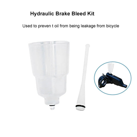 Hydraulic Mountain Bike Brake Bleed Kit With Mineral Oil Funnel Set for SHIMANO, lightweight plastic, oil leak prevention.