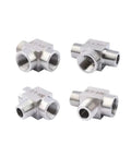 High Pressure Stainless Steel Pipe Tee Fitting Three Way BSPT NPT Male Female Splitter For One Eighth To One Inch Lines 304 Material