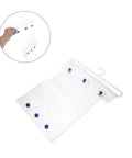 Hella Heavy Duty Clear Electric Vehicle Charger Station Cover Weatherproof Rain Snow Protection Sleeve hanging with blue fasteners.