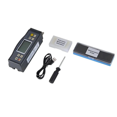 Straight Up Portable Surface Roughness Tester For Dead Accurate Ra And Rz Readings Heavy Duty Digital Gauge with accessories.