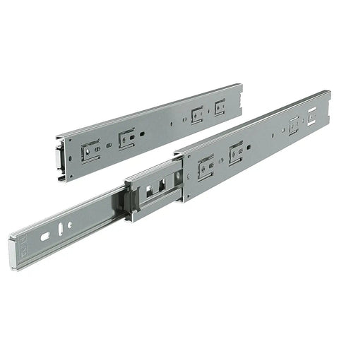 Heavy Duty Full Extension Drawer Slides 16 Inch 10 Pair Pack Featuring 100 Lb Ball Bearing Tracks in sleek zinc steel material.