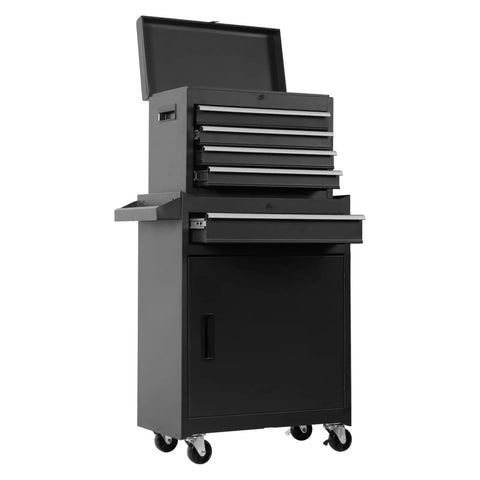 Heavy Duty Rolling Tool Cart Featuring Five Deep Drawers Hella Ample Space with sleek top compartment and sturdy wheels.