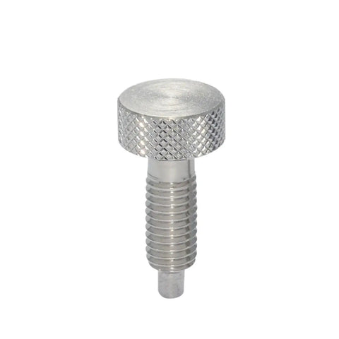 Heavy Duty Indexing Plungers And Locking Spring Screws Available In M6 M8 M10 M12 M16 Sizes Built Different For Zero Threading Hassles Sweet Rock Solid Grip Excellent For Machining - M6 steel plunger with knurled grip.