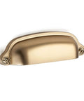 Slick Champagne Bronze Cabinet Pulls With Three Inch Handle Center Solid Zinc Alloy Cup Handles For Kitchen Drawer Refresh, close-up.