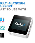 Core2 ESP32 IoT Development Kit V1.1 with dual core processor and 2.0 inch capacitive touch screen, side view.