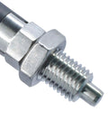 Badass Self Locking Knob Plunger With Spring Pin Indexer And Hexagonal Base close-up of the M16 thread and hexagonal steel base.