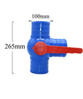 Plug And Play All In One 50/63/75/100mm Water Hose Connector Kit With Tap Tee Splitter And Straight Shut Off Ball Valve side view