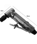 Rough And Ready One Quarter Inch Pneumatic Air Angle Die Grinder Tool Set With 90 Degree Swivel Head, 16cm long and 8cm wide.