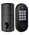 Heavy Duty Keyless Entry Door Lock Featuring Self Locking Function And Secure Electronic Keypad With Antipeep Code Lock, black finish.