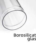 Borosilicate glass tube detail for Real Deal Wall Mounted Coffee Bean Dispenser crafted from heavy duty stainless steel.