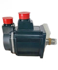 Heavy Duty Precision Servo Motor And Linear Actuator Built Tough For Real World Wear Resistant Performance With Smooth Motion Control and Rock Solid Automation Results, side view showing red connectors.