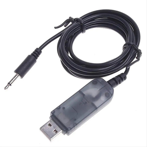 USB RC Flight Simulator Interface For Flysky Controllers showing USB plug and 3.5mm connector for FS-I6 FS-I4 FS-TH9X FS-T6 FS-T4B GT3 GT2