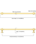 10 Pack 10 Inch Brushed Gold Cabinet Handles Built like a Truck Heavy Duty Bar Pulls for Kitchen Drawers Cupboards Dressers Gold Toned Hardware with measurements