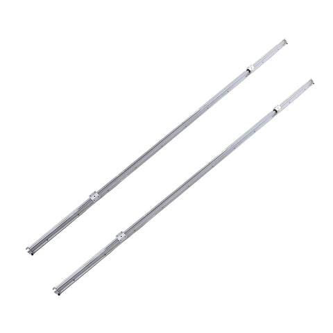 High Precision SBR16 Linear Guide Rail Pair Featuring 2200mm Heat Treated Carbon Steel Shafts With Butter Smooth Four Point Bearings.