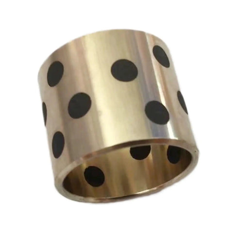 Solid Graphite Copper Sleeve Bushings 90 X 110 X 100 mm 10 Pack with black dots surface for self-lubrication.