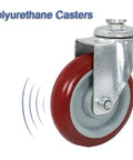 4 Inch Heavy Duty Gate Casters With Spring Shock Absorber Polyurethane Swivel Wheels Smooth Glide Action for uneven surfaces.