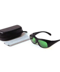 Top Shelf Laser Safety Glasses Delivering Knockout Eye Protection For 635Nm 808Nm And 980Nm Diodes with durable case and microfiber cloth.