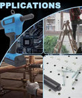 20V Cordless Electric Rivet Gun Tool Free Head Swap One Touch Power used for various applications like construction and DIY.