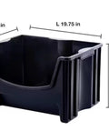 These Badass 16 Gallon Stackable Storage Bins Are a Kickass Way to Organize Your Garage with dimensions 19.75 in L, 15.25 in W, 12.5 in H.