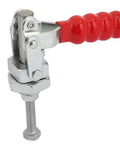 Push Pull Toggle Clamp Beefy Heavy Duty 100Kg Holding Power For Welding And Woodworking Jigs Quick Release Clamp Tool For Secure Workpiece Grip Galvanized Iron Construction For Rugged Durability, red handle
