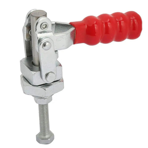 Push Pull Toggle Clamp Beefy Heavy Duty 100Kg Holding Power For Welding And Woodworking Jigs Quick Release Clamp Tool For Secure Workpiece Grip Galvanized Iron Construction For Rugged Durability, red handle