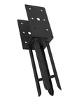 Heavy Duty U Shaped Fence Post Anchor Ground Spike 4 x 4 In Concrete Base for Fence Railing and Pergola Posts, black steel