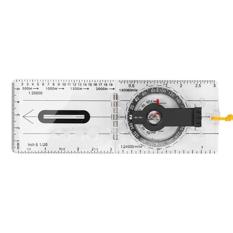 Lightweight Portable Acrylic Outdoor Tool With Magnifying Glass For Camping And Hiking, Foldable Map Compass, Durable, Easy Readability