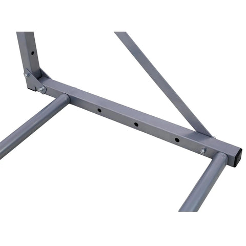 Heavy duty metal frame of Wall Mount Folding Tire Rack With Adjustable Width And Heavy Duty 300 Lb Capacity.