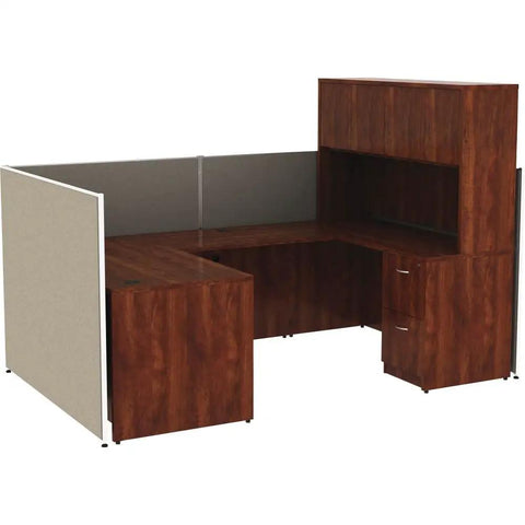 Gray Fabric Room Divider And Privacy Screen On A Powder Coated Steel Frame, 48 tall by 30 wide, ideal for office layouts.