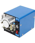 Peristaltic Liquid Pump With Adjustable Speed And Two Way Flow For Lab Dosing And Vacuum Applications Durable Hose Pump With Silicone Tubing Strong Suction And Precise Fluid Transfer, blue casing, front view