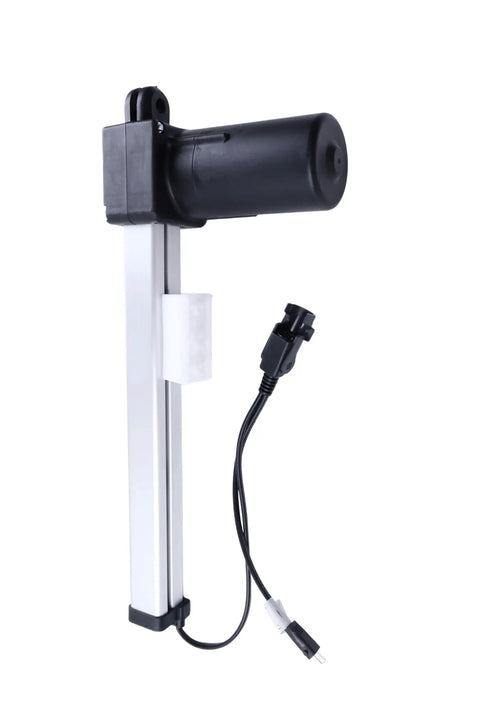 Mulin Compatible Electric Linear Actuator Motor ML8-350 for recliners with 200mm stroke, shown vertically with cable attached