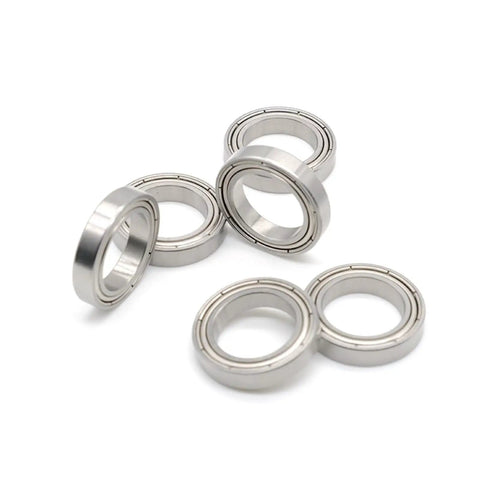 Top Tier S6803ZZ Stainless Steel Miniature Ball Bearing 17X26X5 Millimeters exposed from five pack, ideal for appliances and tools.
