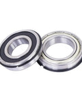Heavy Duty Deep Groove Ball Bearing With Integrated Snap Ring 35X62X14MM Premium Steel for smooth motor drive, side view.