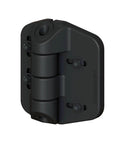 Rock Solid Two Pack Adjustable Self Closing Hinges For Square Posts Built Tough Nylon Polymer Gate Hardware close-up view.
