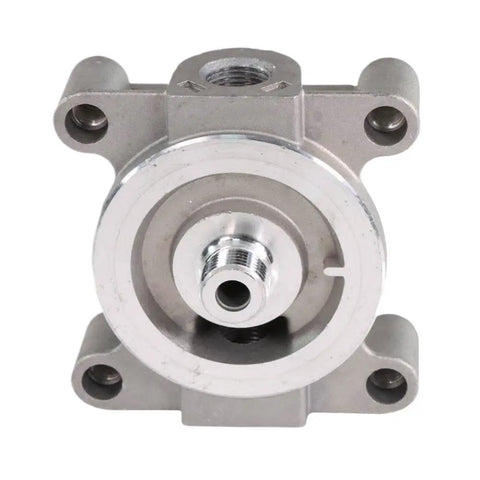 Front view of Heavy Duty Diesel Remote Mount Coolant Filter Head Replacement For Cat 3126 And Caterpillar Engines Featuring 204163 Compatible Design