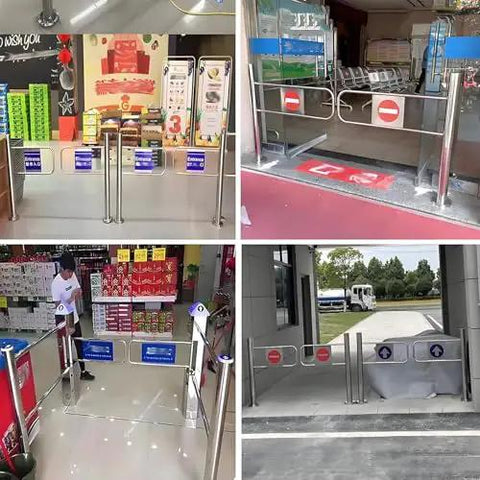 Dang Sturdy Automatic Closing Safety Swing Gate With Heavy Duty Spring Loaded Mechanism And Kickass Stainless Steel Build For Smooth Pedestrian Access At Parks Libraries Or Any Outdoor Spot Measuring 140 X 100 Cm at store entrance